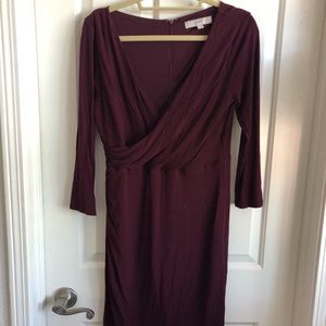 Loft, burgundy work dress